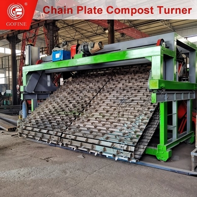 Máquina de girar placas de hierro animal de alto rendimiento, paja, fertilizante orgánico compuesto, cadena