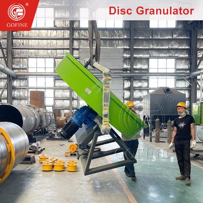 Granulador de fertilizantes orgánicos de disco de 1-2 T/H para granulación húmeda