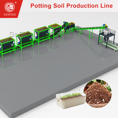 Mezcla de tierra para macetas de jardín en invernadero comercial